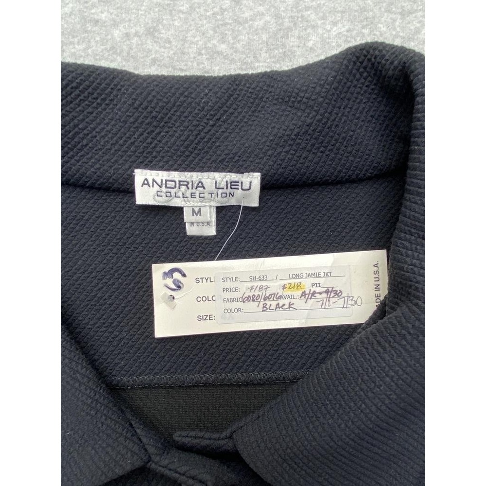 Andria Lieu Collection Jacket Womens Medium Black Long Jamie Lace Made USA - Picture 7 of 15